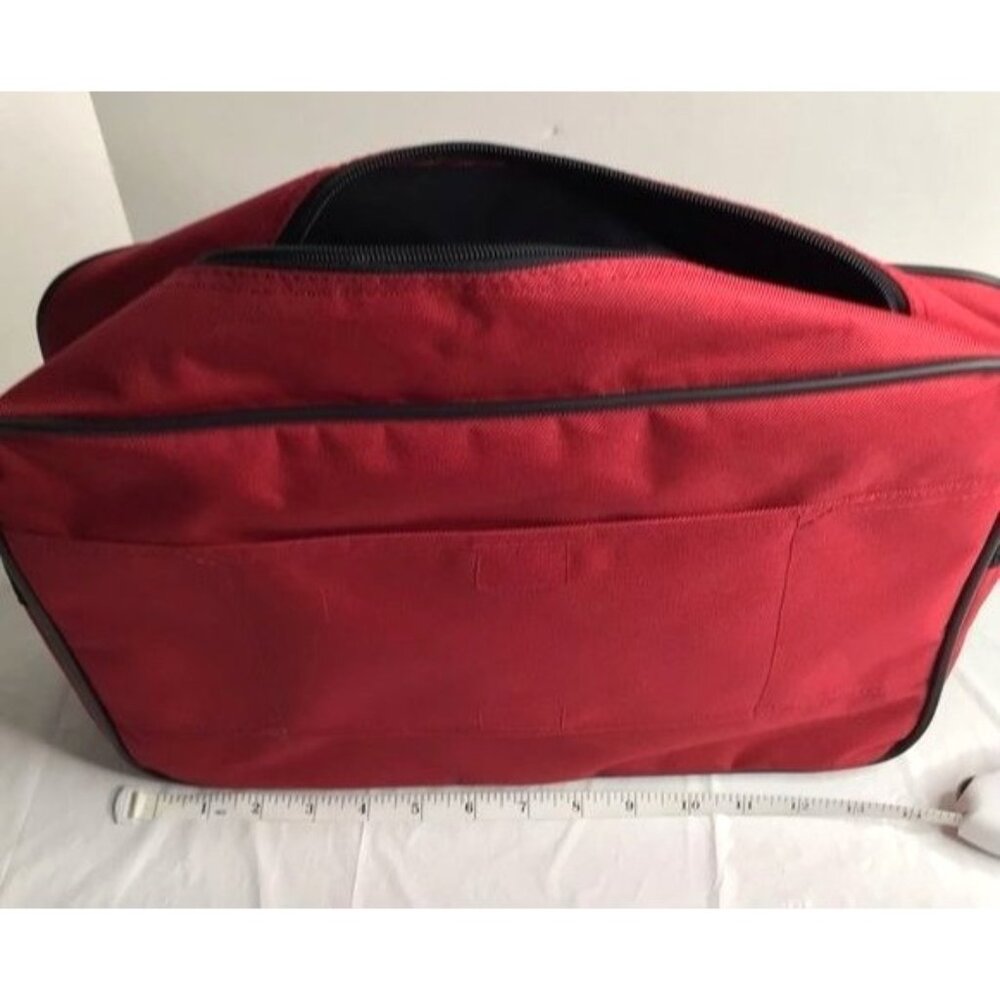 American Tourister Red Carry On Bag Shoulder Adjustable Travel Overnight Retro - Picture 12 of 12